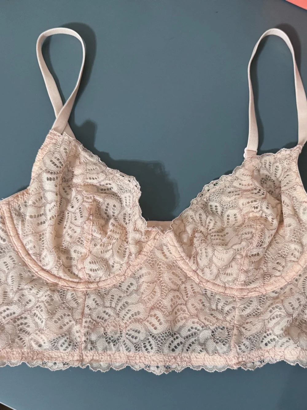 Xhilaration Lace Longline Bralette in Light Pink